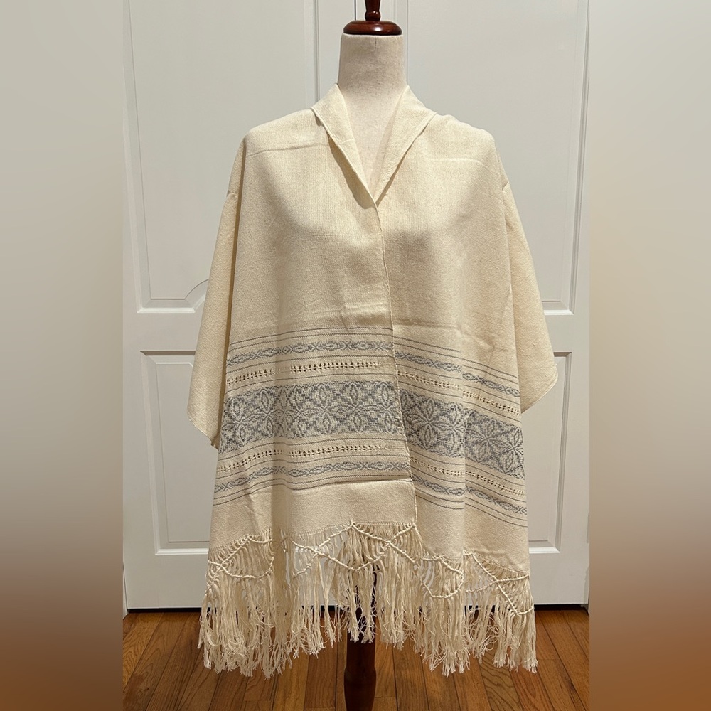 Cotton and Silk Traditional Mexican rebozo from Oaxaca. Mexican shawl, Handloom! - Picture 4 of 11